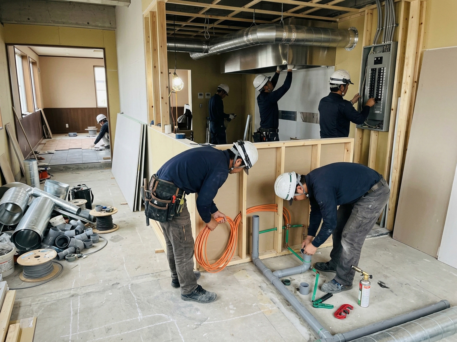 電気・給排水・空調などの設備工事まで一元対応